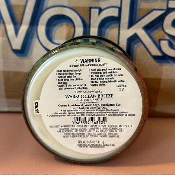NEW!! BBW CANDLE WARM OCEAN BREEZE - Picture 3 of 3